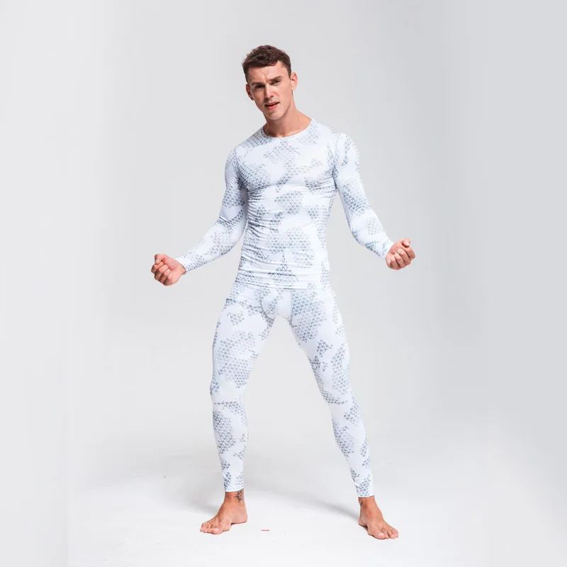 Goede Mannen Ski Ondergoed Set Jogger Set Mannen Trainingspak Gym Man Compressie Kleding running Pak Camouflage Trainingspak Mannen