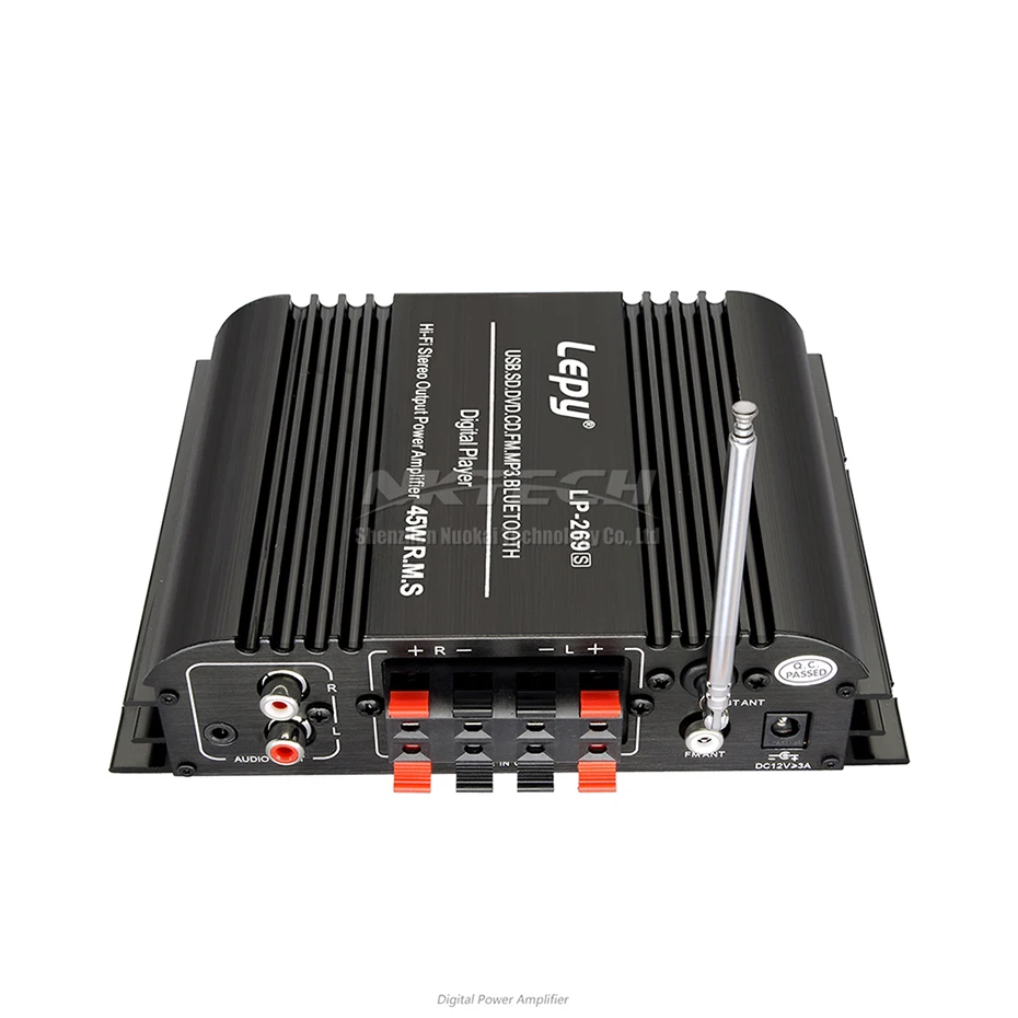 Amplificador do Carro Digital de Alta Lepy Bluetooth Jogador Fidelidade Estéreo Áudio Potência 2ch 45 w Casa Suporte Multimídia sd Usb fm Mp3 Dvd cd Lp-269s - Image 4