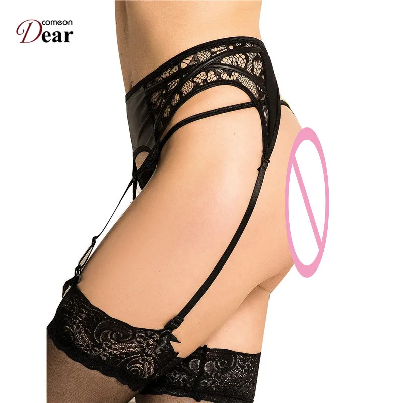 Comeondear Reggicalze Donna Sexy Faux Leather Garter Belt Plus Size Porte Jarretelle Sexy Garter Suspenders For Stockings PP5118
