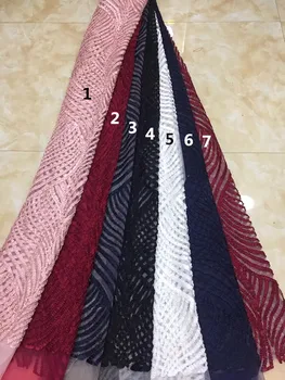 

5yards New design SYJ-42069 african indian tulle mesh fabric 7 colors for wedding dress