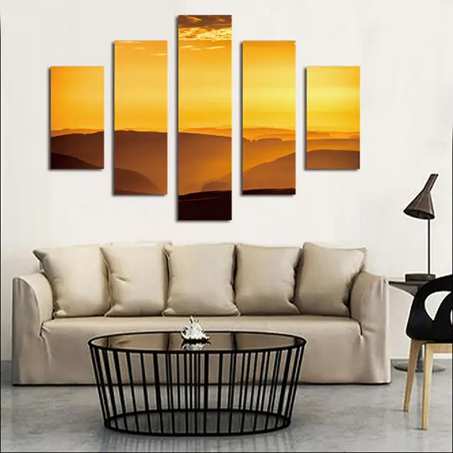 Us 14 28 16 Off Unframed 5 Piece Yellow Desert Modern Home Wall Decor Canvas Picture For Living Room Art Hd Print Painting On Canvas Artworks In