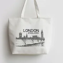 ЛОНДОН Холст Сумка-тоут сумки сумка для покупок с персонажем из мультфильма школьная сумка многоразовая сумка-шоппер Бакалея сумка GA1222