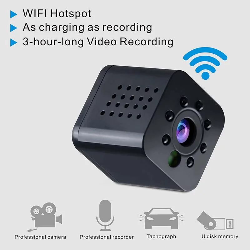 

Wireless WIFI Mini IP P2P Camera Wide Angle IR Night Vision LED Lamps Support 128G Memory for Home Office Monitor