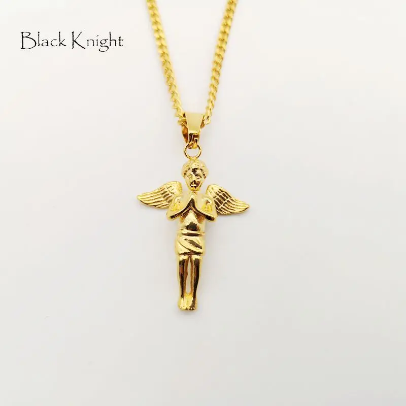 Black Knight Stainless steel cute angel pendant necklace religious amulet cute angel necklace women fashion jewelry BLKN0735