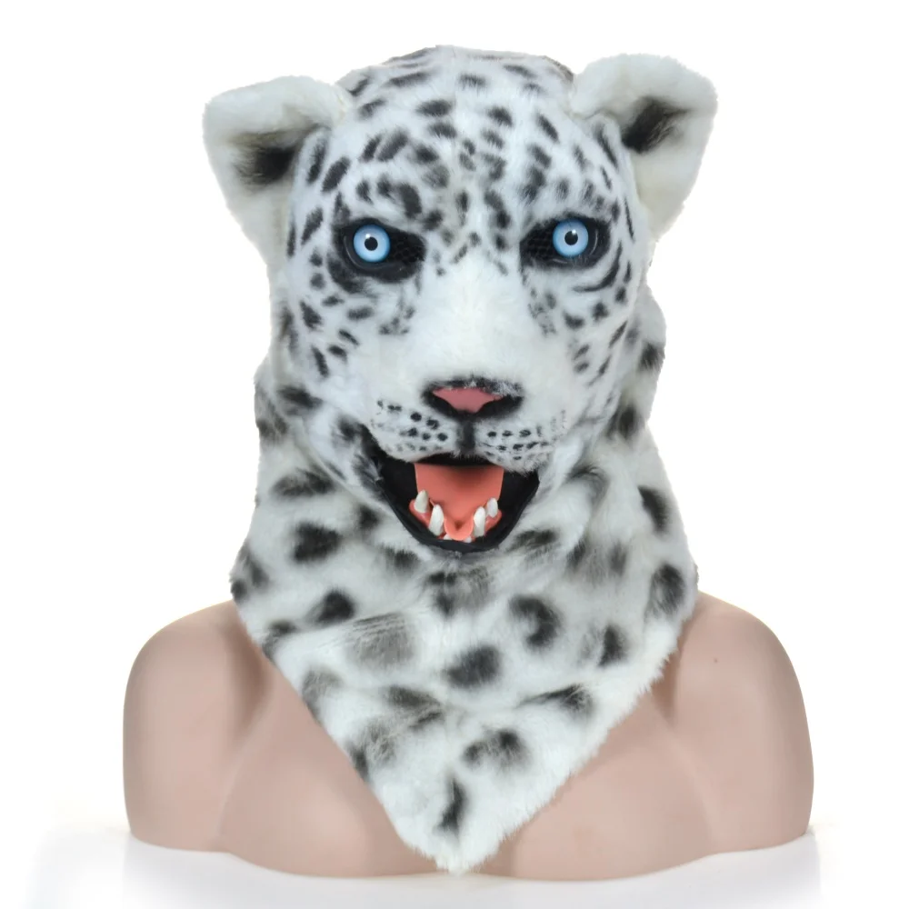 

Snow leopard moving mouth mask in Halloween, carnivals, and party for fun and celebration