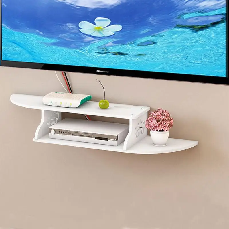 

Modern Creative TV Set-top Box TV Wall Hollow Living Room Wall Storage Rack Router Box Hanging Free Punching Home Decor