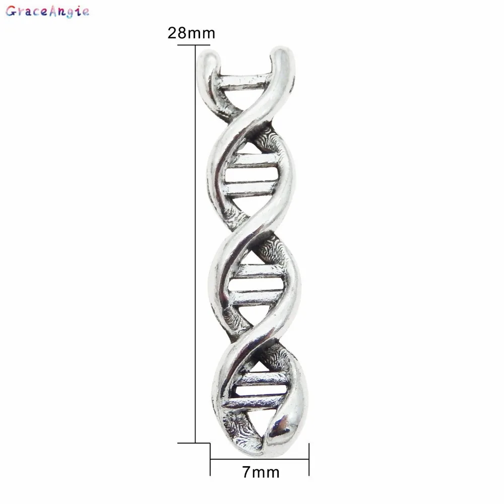 50 шт./упак. Новая мода ДНК биологии двойной в форме спирали талисманы ручной работы цинковый сплав цепочки и ожерелья кулон ювелирные изделия для женщи