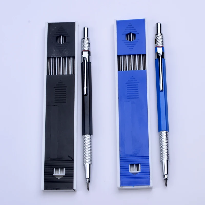 

Best Promotion 2.0 mm 2B Lead Holder Metal Mechanical Drafting Drawing Pencil with 12 Pieces Leads School Stationery Supplies