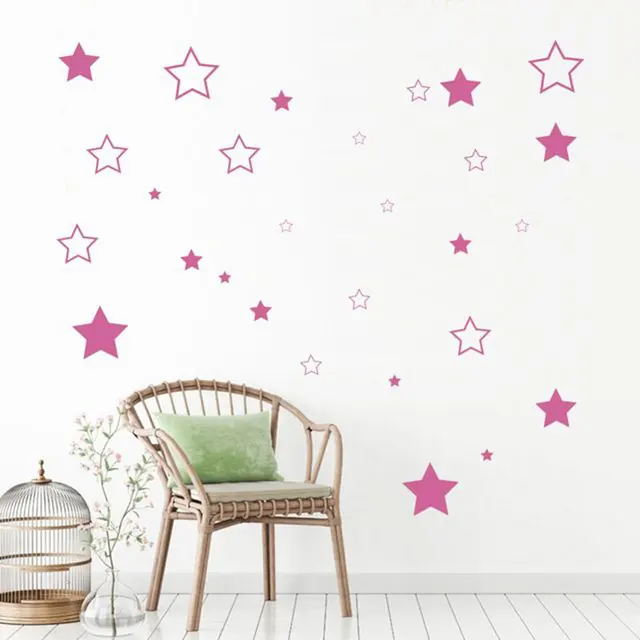 Cute Stars Wall Sticker Vinyl Home Decor For Children Kids Room Nursery Decoration Baby Bedroom Decals Housewares NR10