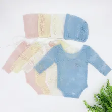 Ylsteed новорожденных с длинными рукавами кружевной комбинезон шляпа комплект для маленьких девочек реквизит для фотосъемки младенцев студия стрельба наряды подарок новорожденному