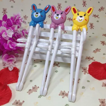 

Design Kids 3D Rabbit Baby Safety ABS Assistance Practise Chopsticks for 2-8 Years Old Children Kids Creative Tableware