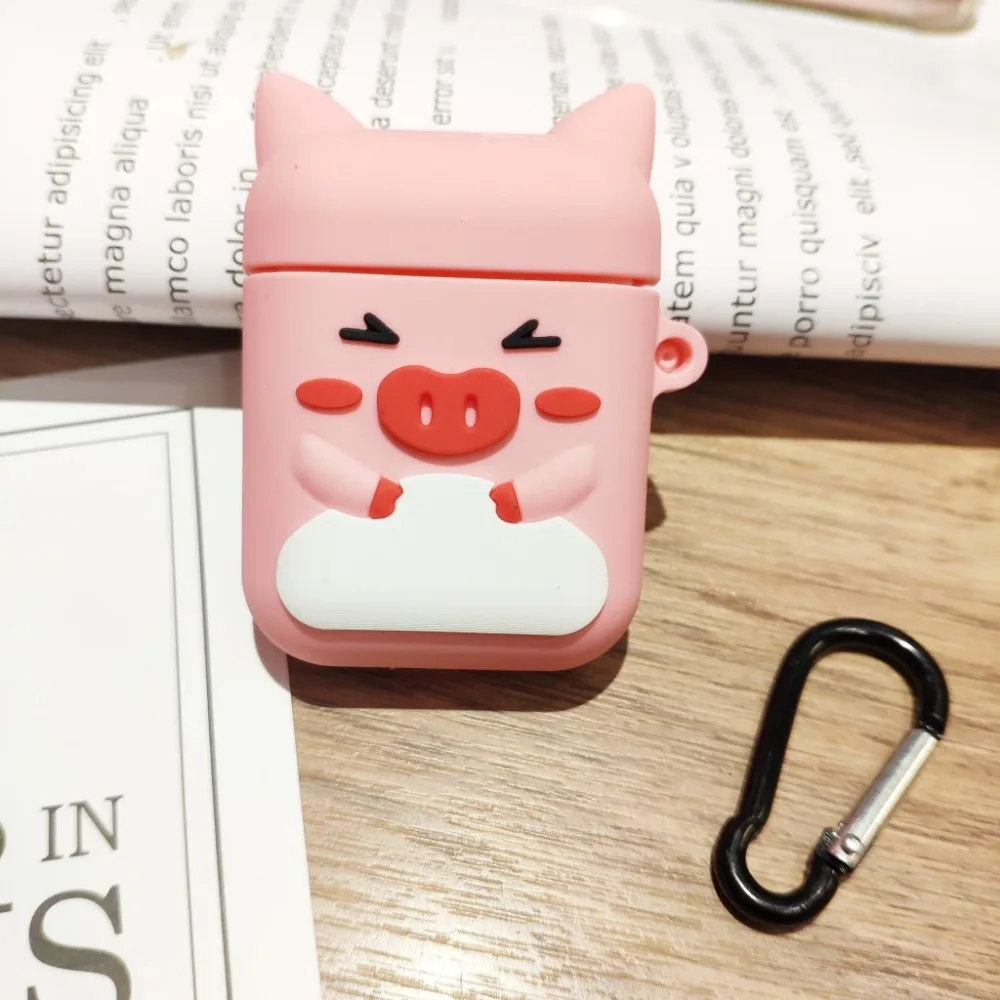 Cute Earphone Case For AirPods Cover For Air Pods Cartoon Accessories For Apple Airpods Silicone Case With Key Rings Strap (7)