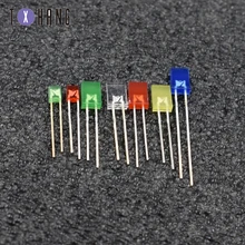 100 шт. светодиодный диоды 2x3x4 мм 2x5x7 мм зеленый/синий/желтый/красный диффузный/прозрачный цвет Прямоугольник квадратный