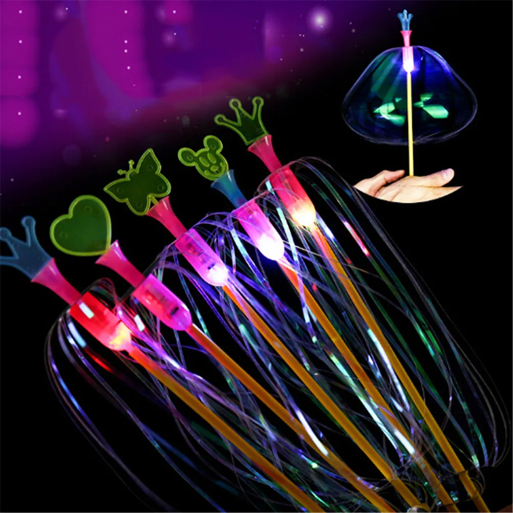 1PC Rainbow Magic Stick Wand LED Bubble Flower Colorful Shining Light Toy Special Plastic Tricks Spinning Wedding Party | Игрушки и