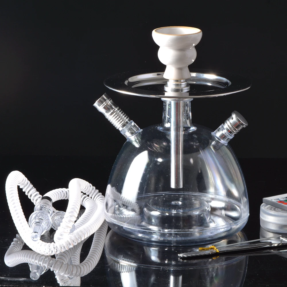 Акриловый кальян набор светодиодный свет кальяна с Sheesha керамическая чаша пластиковый шланг металлический уголь щипцы Водопроводные Трубы Narguile аксессуары