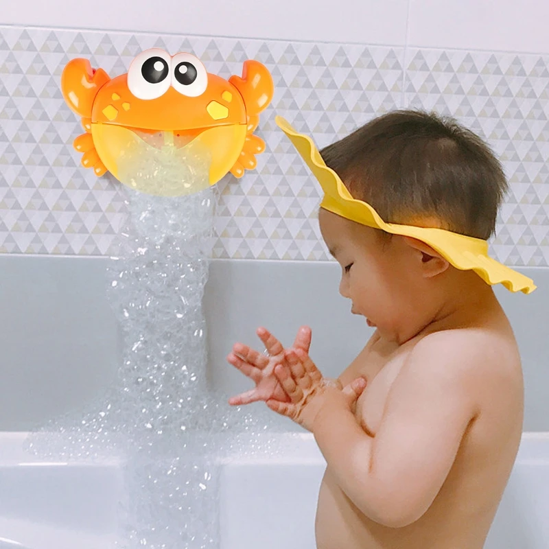 

Wall Mounted Baby Bath Bubble Toy Crab Shape Bubble Maker Automatic Bubble Blower Machine with 12 for Children