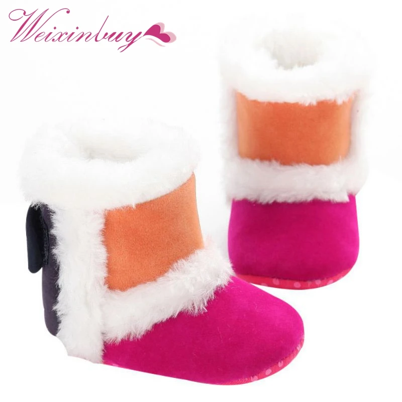 

2017 Winter Baby Girl Boy Shoes Winter Warm Boots Slip on Bootie Infant Toddler Soft Bottom Prewalker