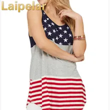 Laipelar 2018 Women Girls Popular America Flag Star Stripes Print Vest Womens Tanks Tops New Brand Clothing Tank Top kids striped and star flag print vest dress