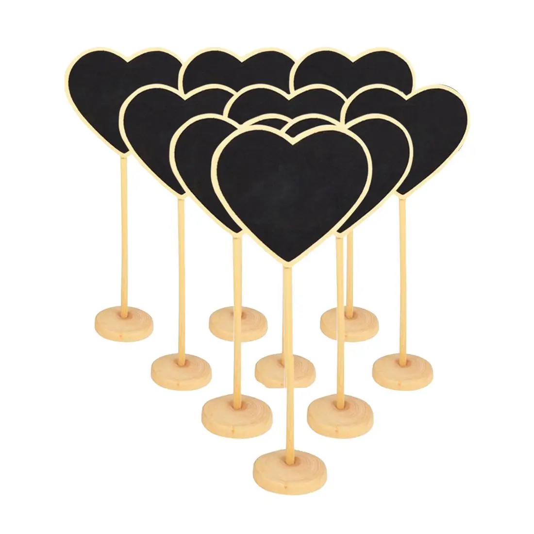 

Best Portable Heart Blackboard Chalkboard Wooden Message Board Holder with stand for Party wedding table Number/place card set