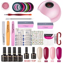 Набор для маникюра EVEREYA, набор для ногтей 36 Вт, светодиодный светильник для ногтей и 4 шт. Гель-лак удаляющийся замачиванием, маникюрный гель, Декоративный Лак для ногтей, инструмент для маникюра