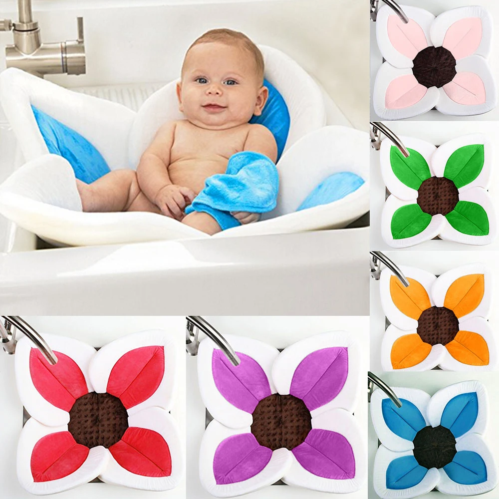 Baby Bath Blooming Flower Newborn Bathtub Mat Baby Shower Cushion Skin