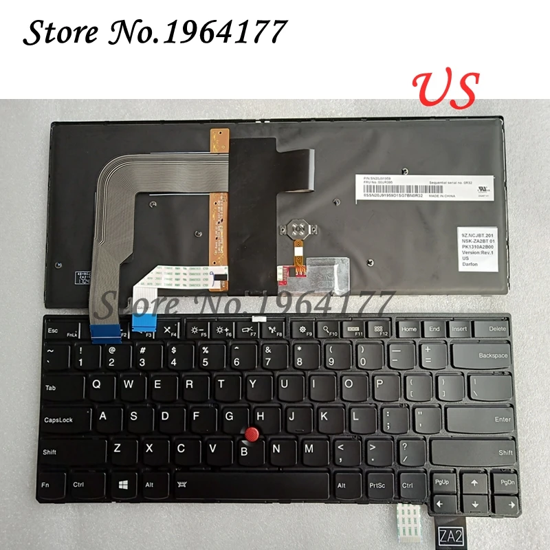 

new for Lenovo FOR Thinkpad T470P US Backlit Keyboard 00UR395 00UR355