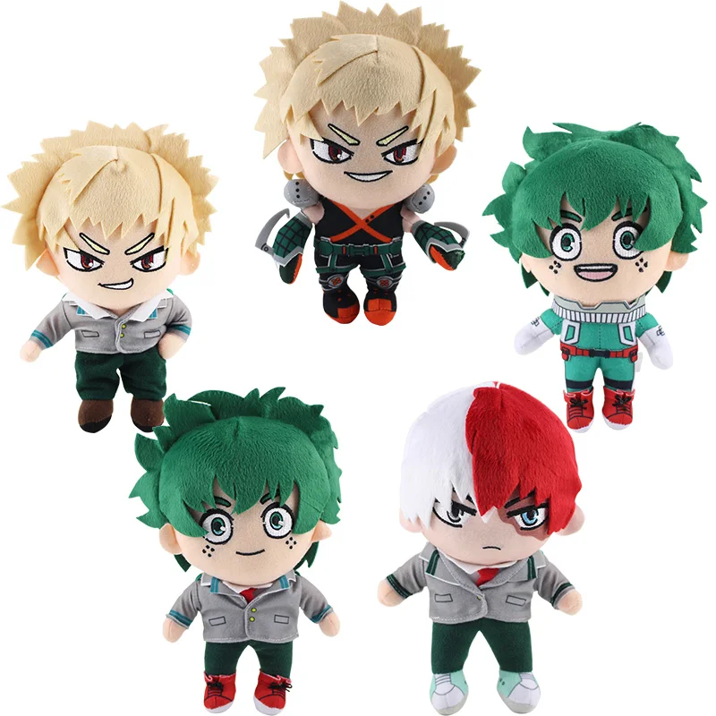

5pcs/lot 20cm My Hero Academia Plush Toys Pendant Todoroki Shoto Izuku Midoriya Bakugou Katsuki Cartoon Soft Stuffed Plush Doll