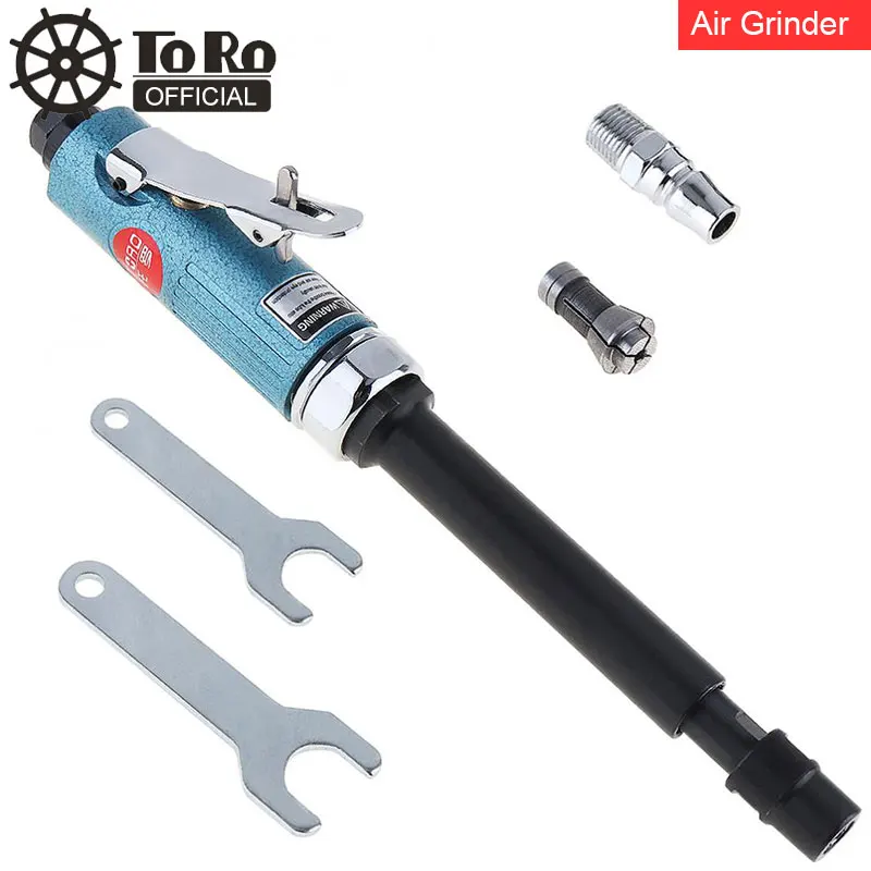

TORO TR-4152 Air Die Grinder 1/4 Inch 25000RPM Extended Shaft Straight Shank Pneumatic Grinding Machine for Grinding / Engraving