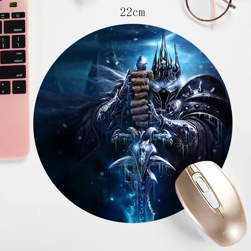 Круглый коврик для мыши 22x22 см WOW акварельный B3w небольшой нескользящий World of