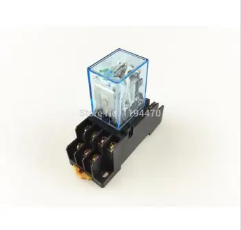 

10 sets/Lot Coil Power Relay MY4NJ 220V AC Miniature Relay 4NO 4NC 14 Pins 5A 240VAC MY4N-J HH54P With PYF14A Socket Base