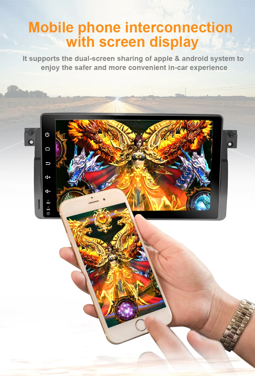 6 Koason 10.25 inch Android System 7.1.1 Car Media Player GPS Navigation Stereo for BMW E46 1998-2005