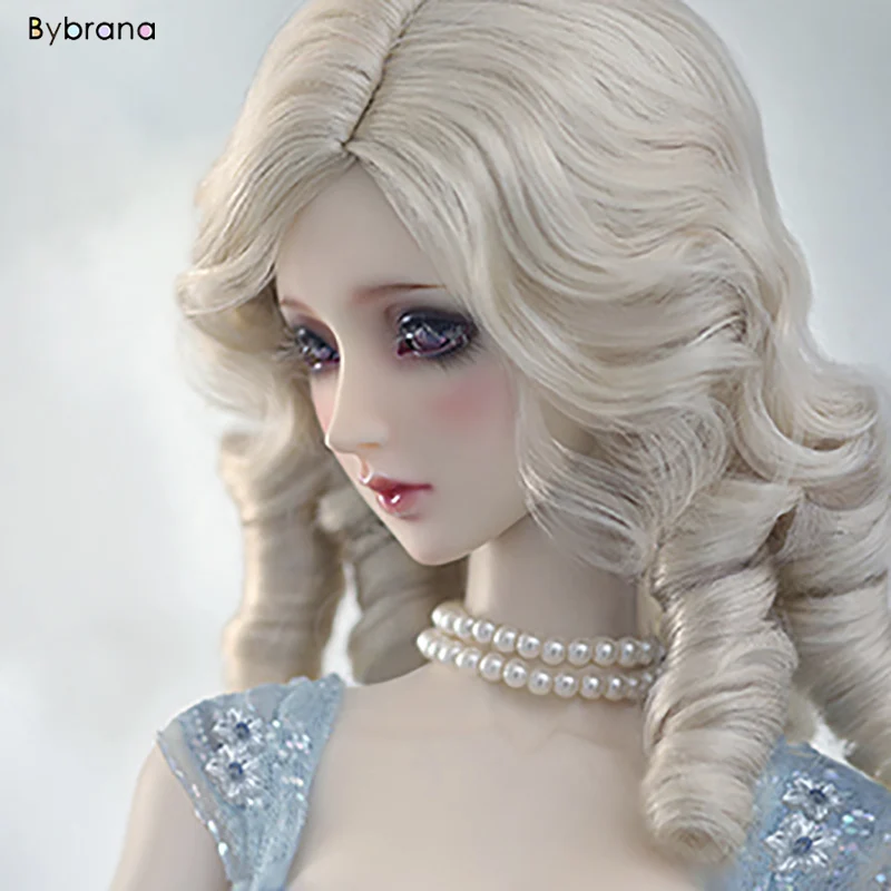 

Bybrana BJD Wig for 3/1 High Temperature Fiber Girl Ice court retro curls shoulders for Dolls