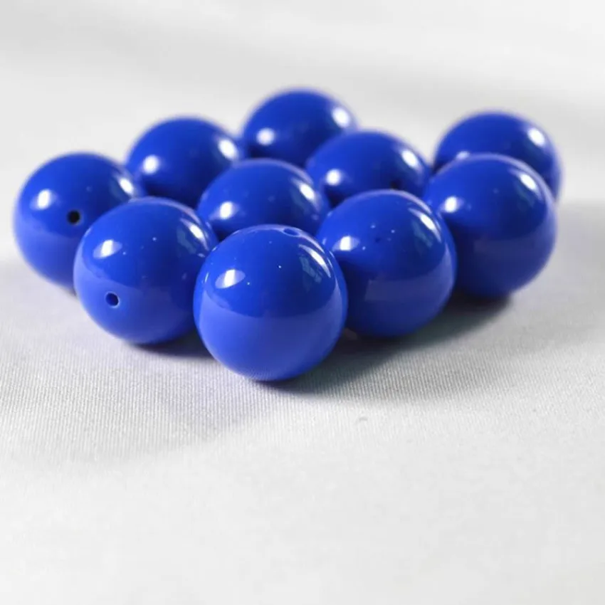 

6.8.10.12.14mm Pick Size Wholesale Navy Blue Acrylic Gumball Spacer DIY Loose Plastic Beads Round Jewelry Accessories YK-17