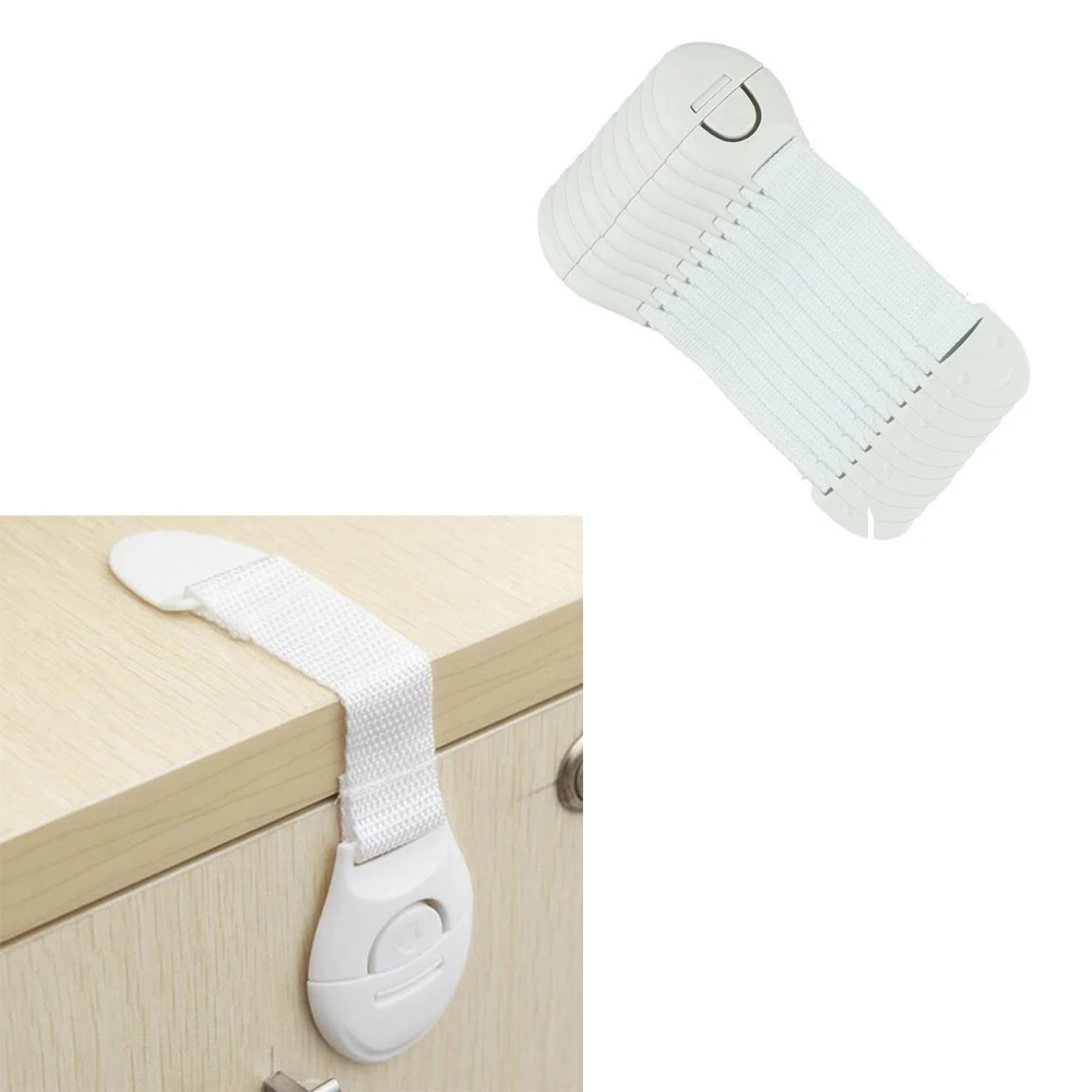 

10 Pcs/Lot Plastic Baby Safety Lock Protection From Children Child Safety Lock for The Door Infant Security Locks Fridge Locks