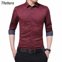 TFETTERS New Arrival Plus Size Mens Formal Shirts Meteor Print Long Sleeve Blouse Shirts for Men M - 5XL Imported Shirt Men
