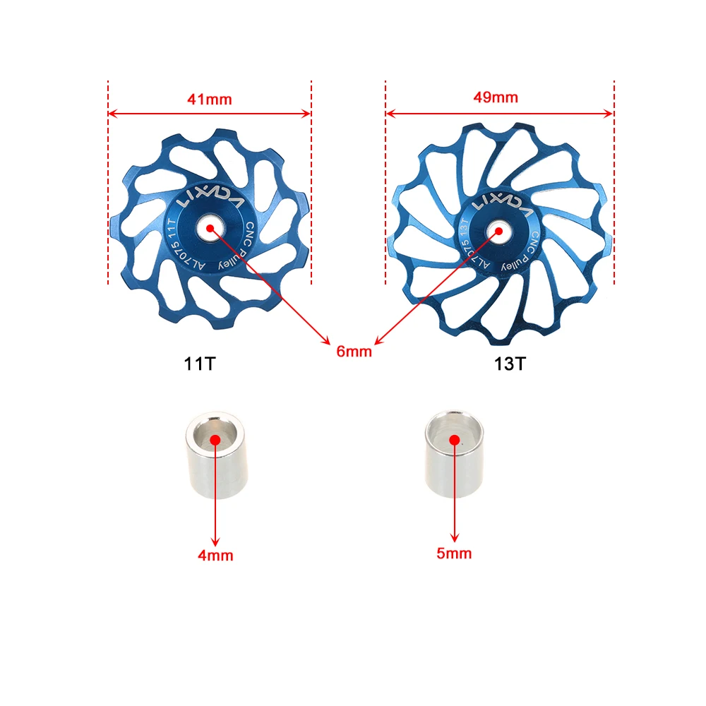 Lixada MTB дорожный велосипед керамический Натяжной ролик 7075 Алюминиевый сплав задний переключатель 11T 13T направляющий Велоспорт керамический s подшипник опорный ролик
