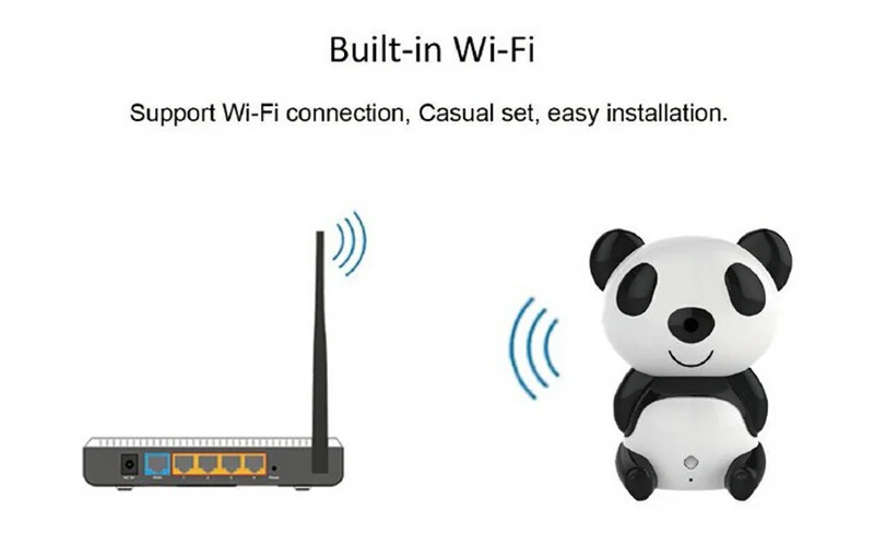 Hfбезопасности Panda Wifi CCTV IP камера ночного видения Детский Монитор веб-камера беспроводная скрытая камера