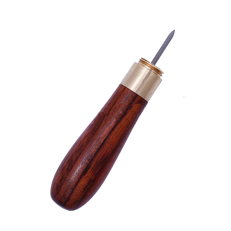 DIY Wood Handle Leather Stitching Awl for Leather Sewing Scratch Awl