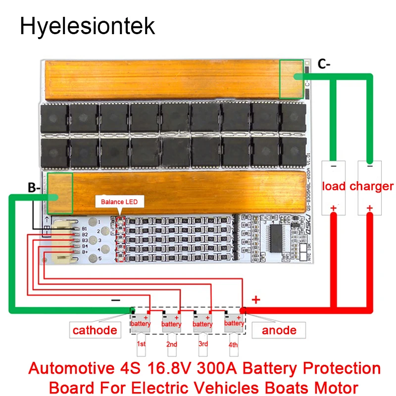 BMS 3S 4S 5S 300A 3,2 в 3,7 в балансир 18650 Lipo батарея защита монтажная плата зарядное устройство Автомобильный EV для транспортных средств лодки мотор - Цвет: 4S 300A 3.6VBMS