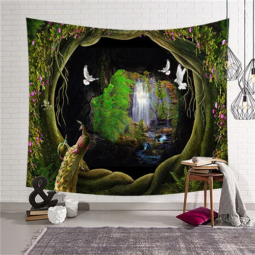 Творческий лес гобелен как будто в лесу домашний декор тропические деревья 3D декоративные настенные гобелены w3-dz-20 - Цвет: 47