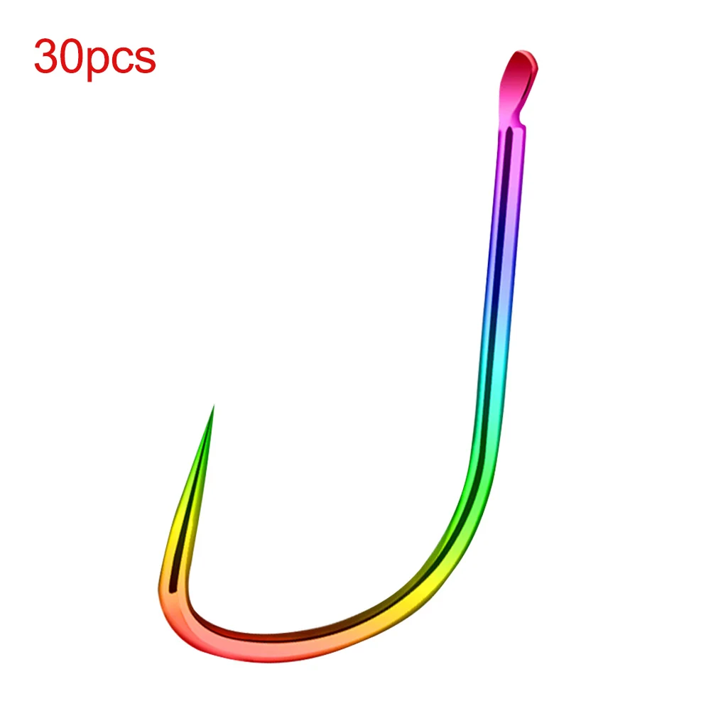 30pcs Practical Sharpened Hard Saltwater Portable Colored Color Painting Easy To Use Carbon Steel Lakes Freshwater Fishing Hook | Спорт и