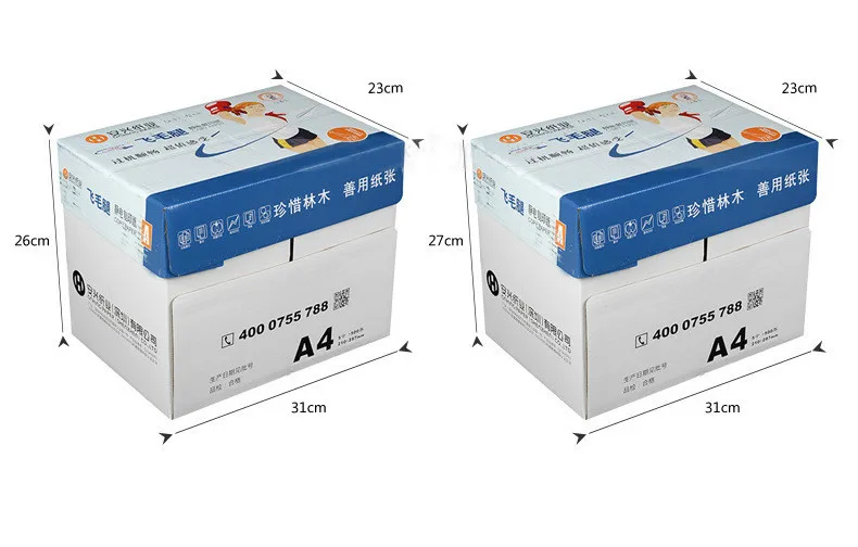 1000 листов офисной фотобумаги А4, бумага для струйной печати из древесной массы 80 г/70 г, копировальная бумага, двусторонняя печать, 2500 листов в FCL