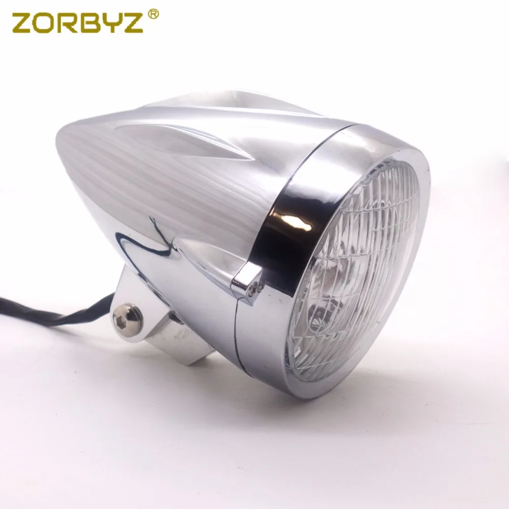 Zorbyz 1 шт. светодиодный пуля фара с белым Ангельские глазки свет для Honda Shadow VT400 600 750 Magna 250 Steed VLX измельчитель