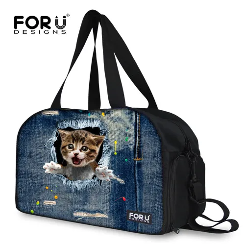FORUDESIGNS/3D кошки большой емкости женская сумка для тренажерного зала спортивная сумка йога пакет складная дорожная сумка для мужчин дорожные сумки - Цвет: CA4915T