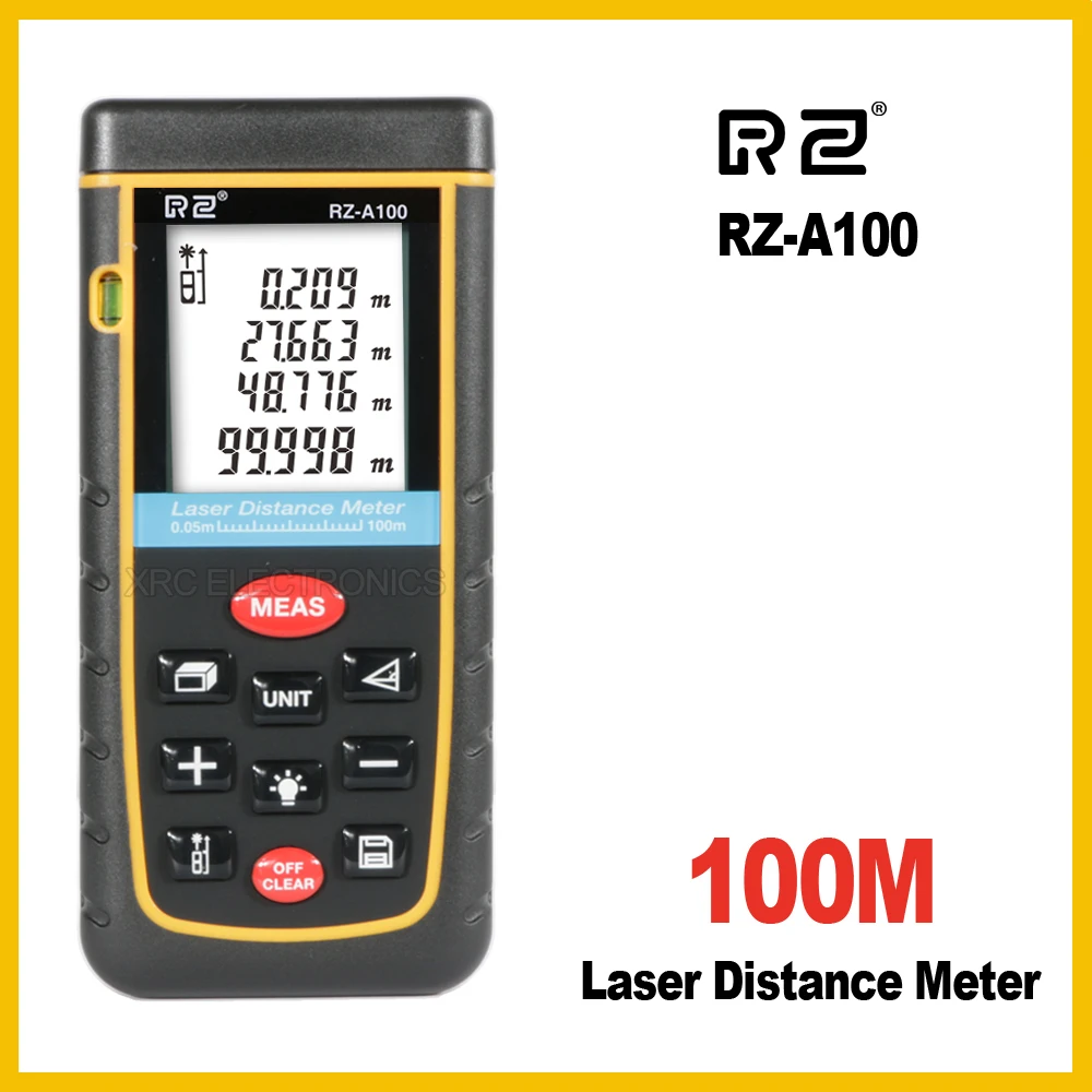 

RZ RZ-A100 10 key 100M Laser Distance Meter Rangefinder Range Finder Electronic Ruler Digital Tape Measure Area volume Tool
