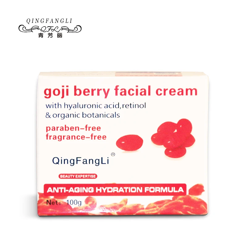 Goji Facial Cream With Hyaluronic Acid Paraben Free Fragrance Free Face Cream Anti-aging Anti Wrinkle Remove Spots 100g