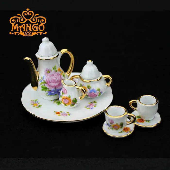 

Doll's Tableware China Coffee Tea Set For Dollhouse Miniature 1:6 Philip Momoko BJD J-doll