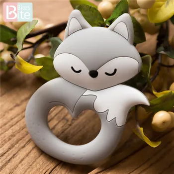 

Bite Bites 1PC Fox Baby Teether Food Grade Silicone Pendant For Pacifier Childen's Goods Baby Teethers For Teeth Baby Chews Bite