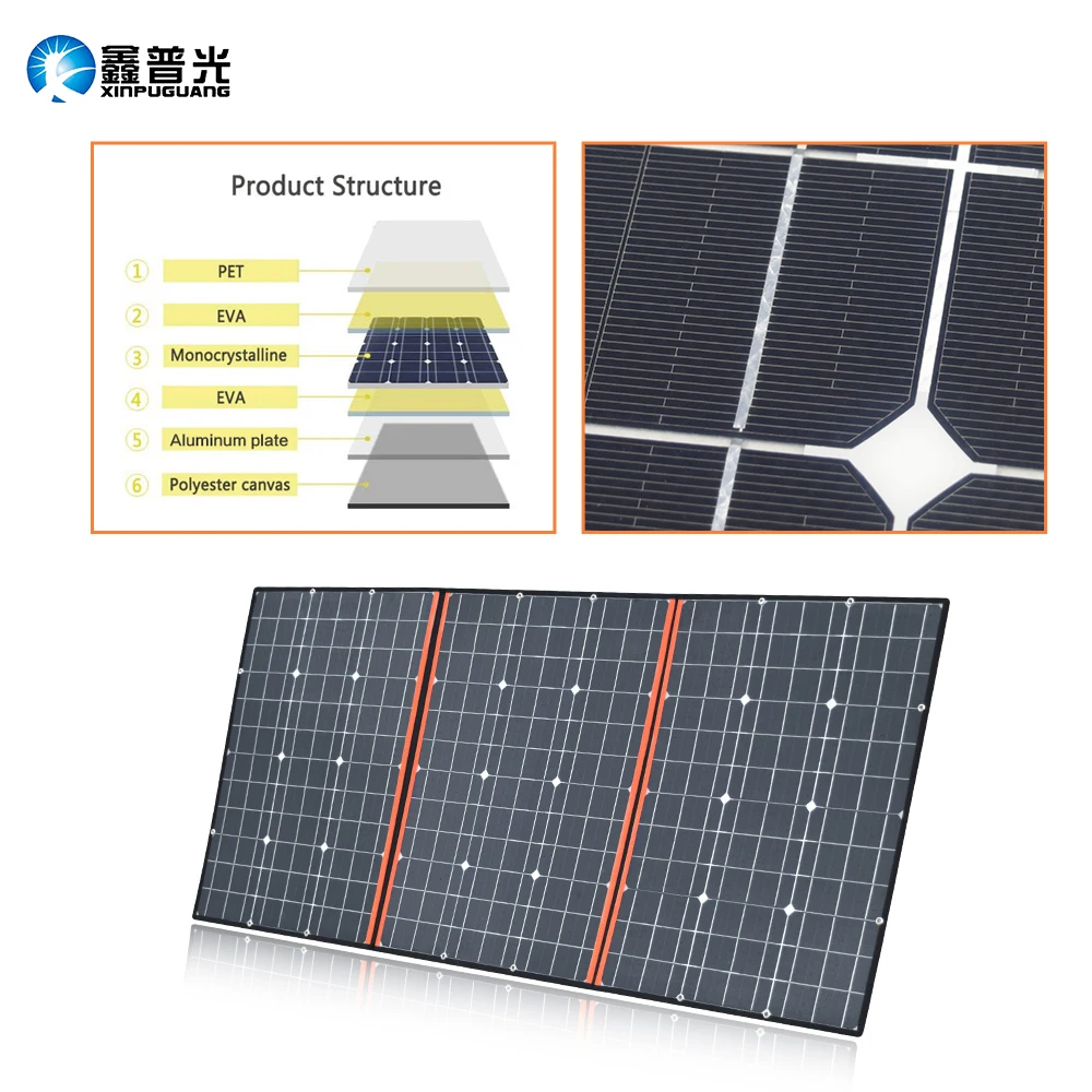 Xinpuguang водонепроницаемый гибкий комплект солнечной панели 18 в 180 Вт Портативный складной USB контроллер зарядного устройства для дома кемпинга туризма