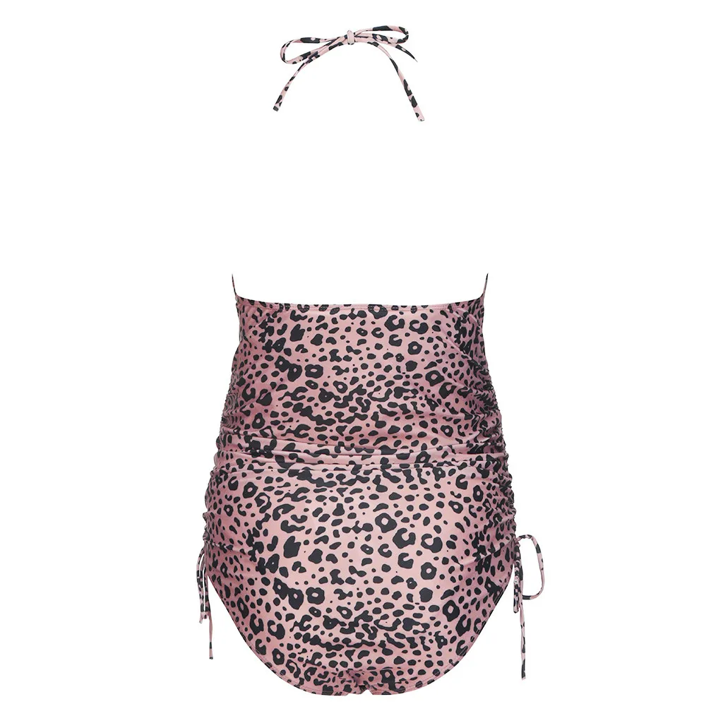Женский леопардовый купальник бикини с рисунком для беременных купальный костюм Пляжная одежда для беременных купальники premaman costumi da bagno